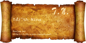 Tóth Nina névjegykártya
