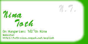 nina toth business card
